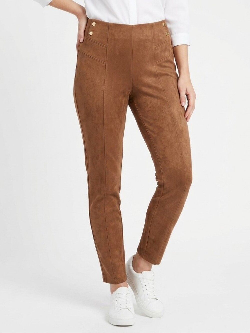 Marc New York Andrew Marc Brown Faux Suede Leggings Pants Size M